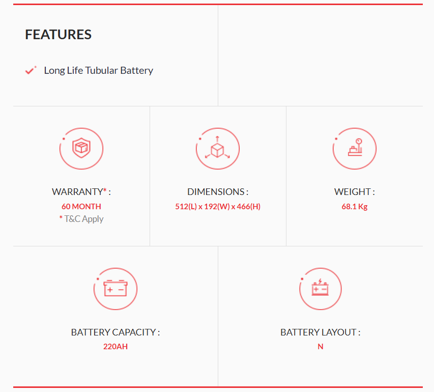 EXIDE INVAMASTER IMTT2300 (220AH TUBULAR BATTERY)